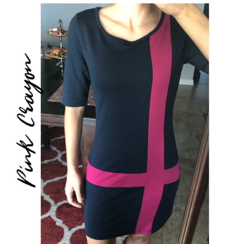 WOMENS Navy Blue/Pink Dress